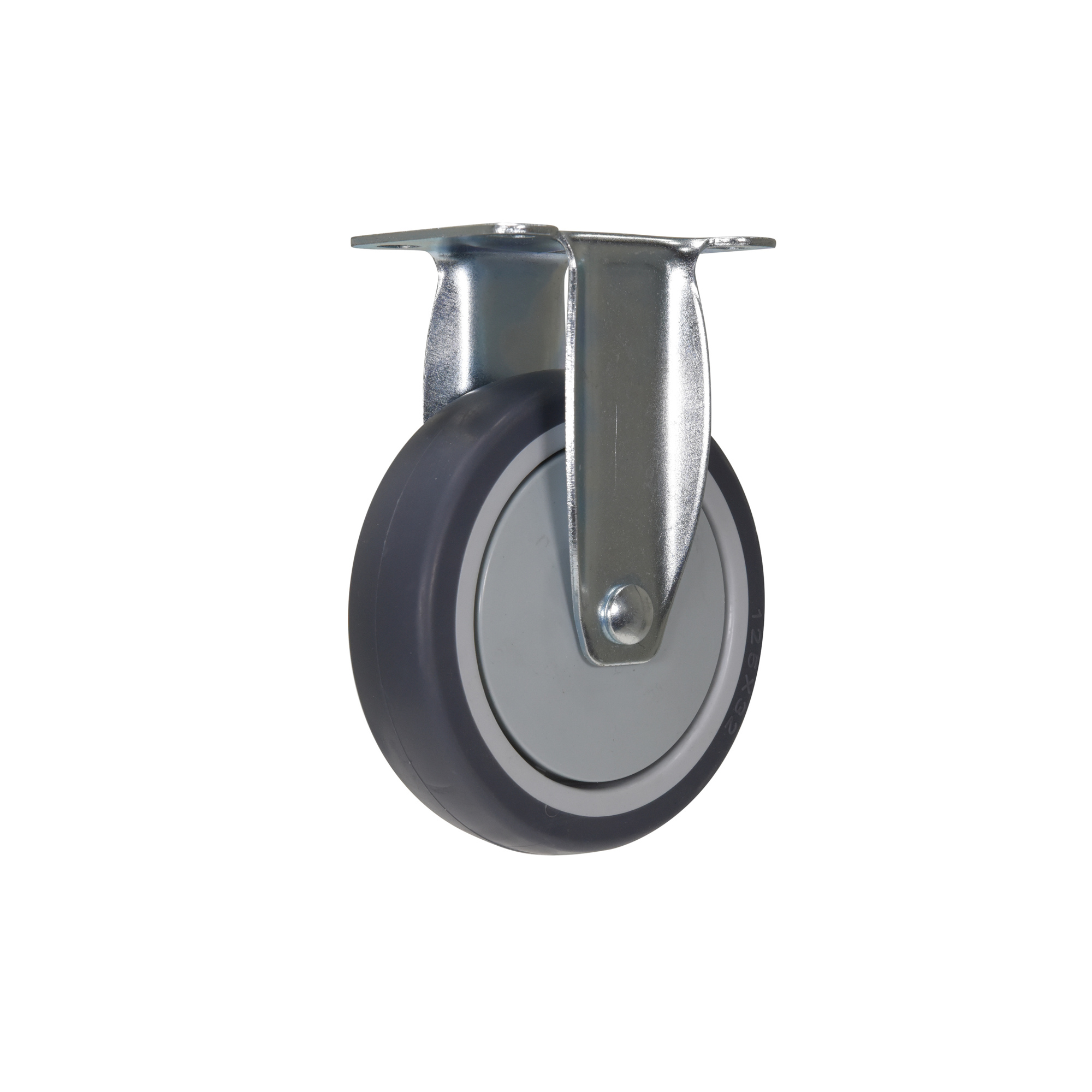 Vestil Thermoplastic Rubber Rigid Caster - 5in. x 1in., Zinc Plated, Chemical Resistant, Model# CST-B28-5X1TPR-R